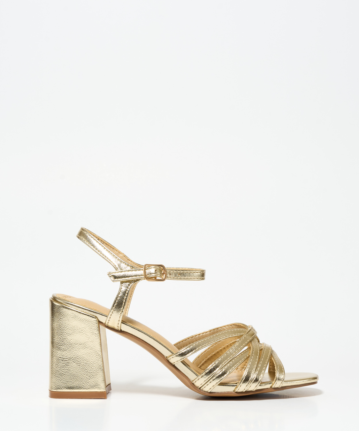 Sand&aacute;lia de salto com tiras entrela&ccedil;adas image number null